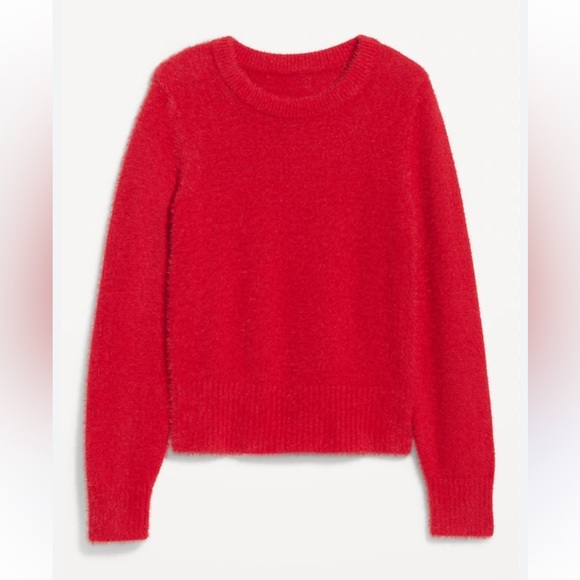 NWT Old Navy Robbie Red Eyelash Party Holiday Party Super Soft Crewneck Sweater - Picture 3 of 9